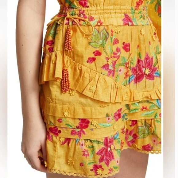 FARM RIO Flower Dream Ruffle Mini Skirt Size S - Picture 5 of 10